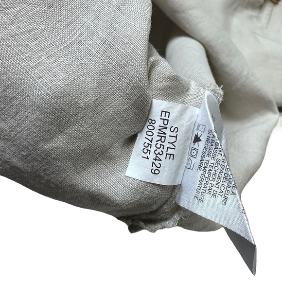 Ellen Tracy 100% Tan Linen 3/4 Sleeve Utility Top XL - Picture 7 of 9